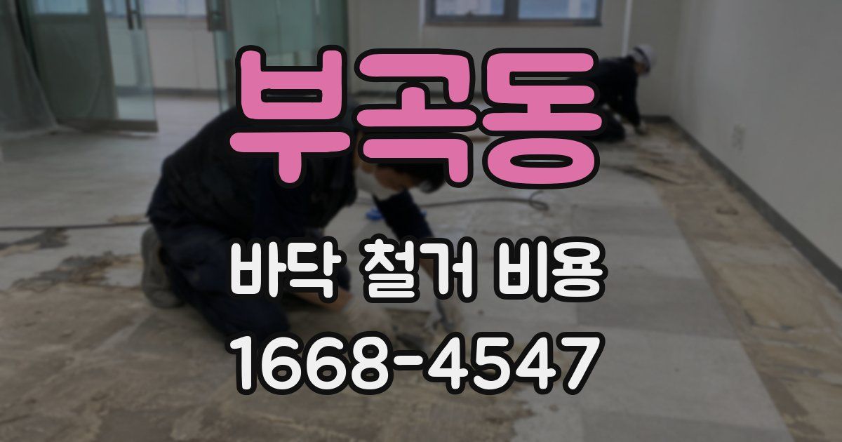 부곡동 바닥 철거 비용