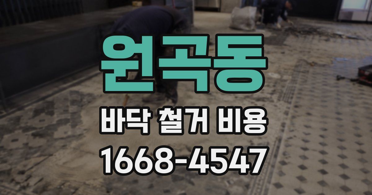 원곡동 바닥 철거 비용