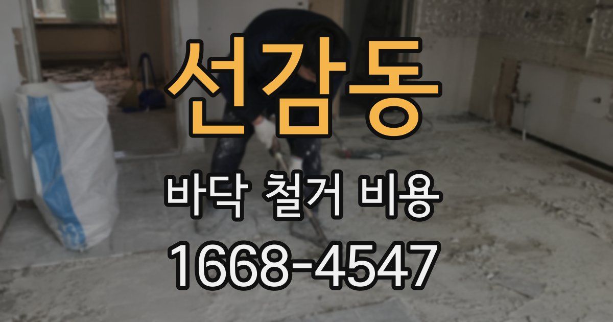 선감동 바닥 철거 비용