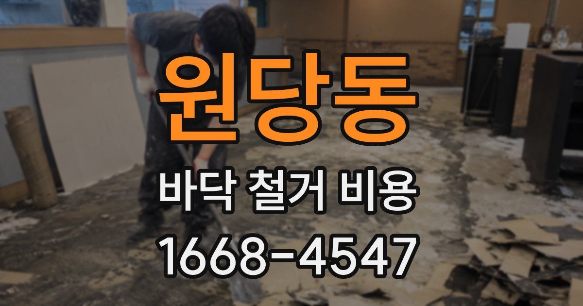 원당동 바닥 철거 비용