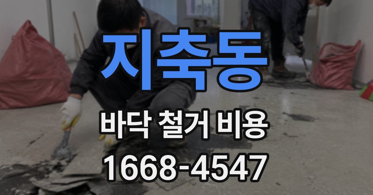 지축동 바닥 철거 비용