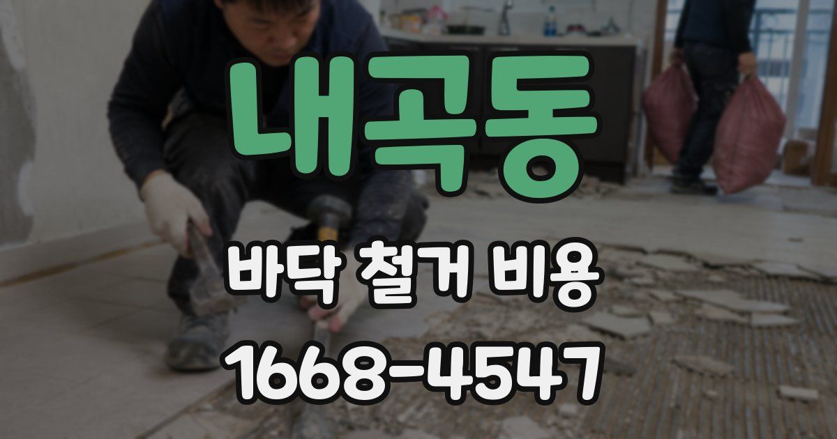 내곡동 바닥 철거 비용