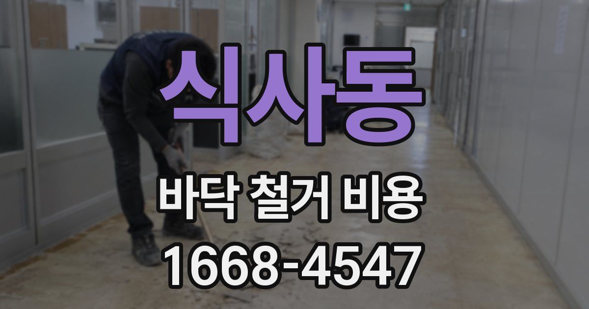 식사동 바닥 철거 비용