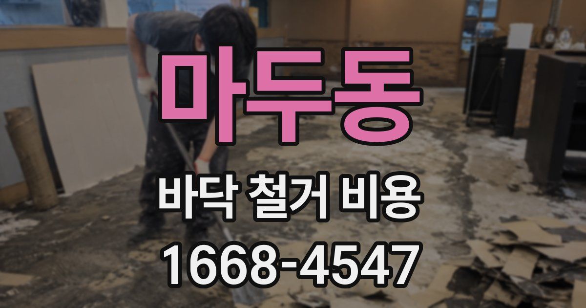 마두동 바닥 철거 비용