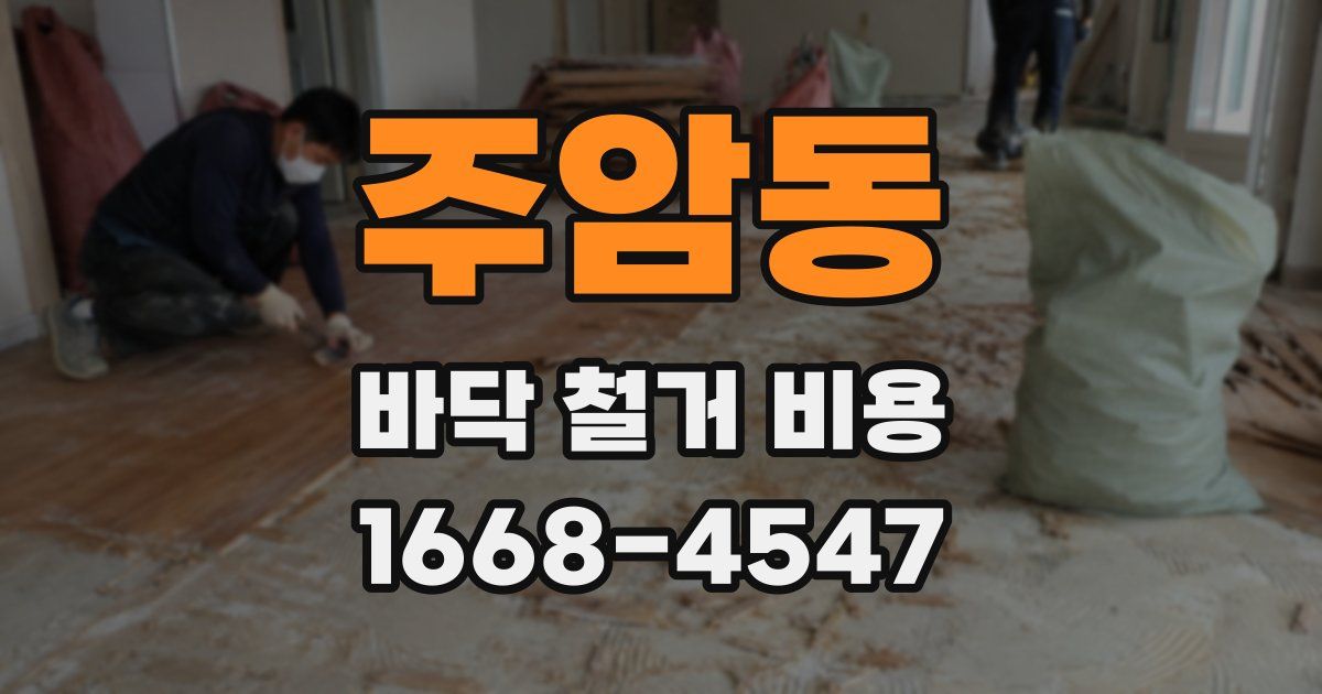 주암동 바닥 철거 비용