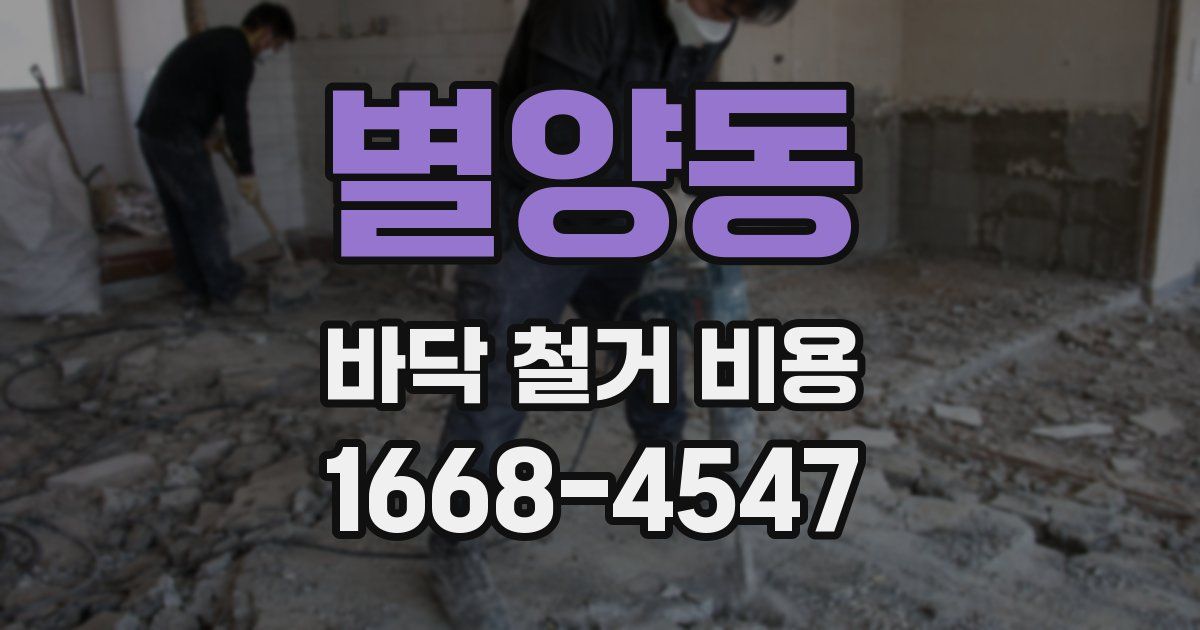 별양동 바닥 철거 비용