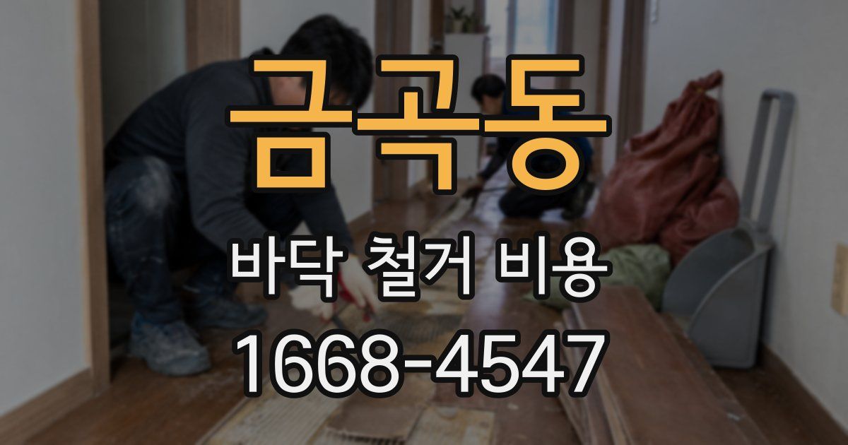 금곡동 바닥 철거 비용