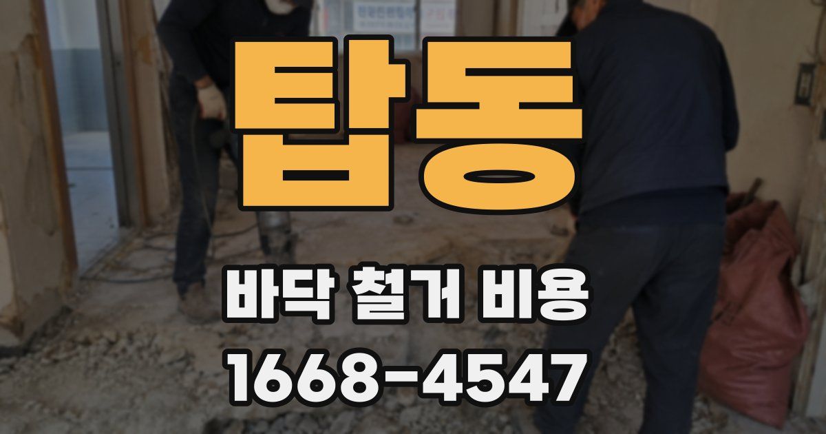 탑동 바닥 철거 비용