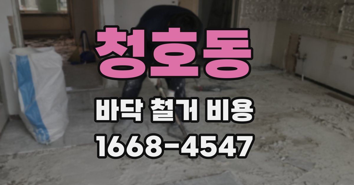 청호동 바닥 철거 비용