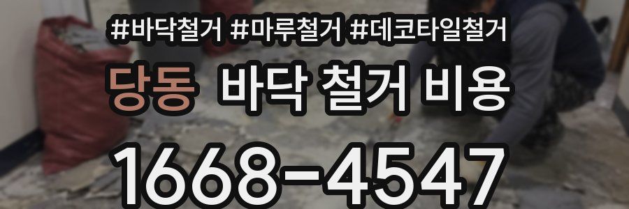 당동 바닥 철거 비용