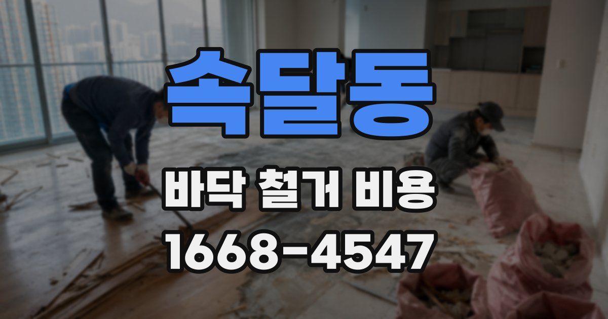 속달동 바닥 철거 비용