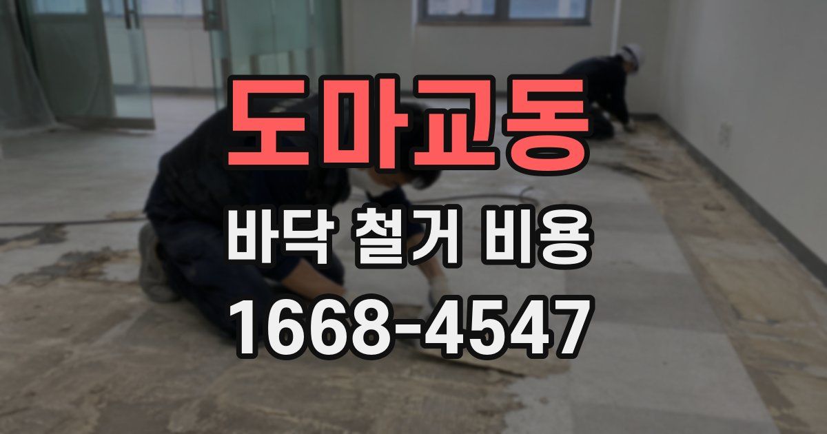 도마교동 바닥 철거 비용