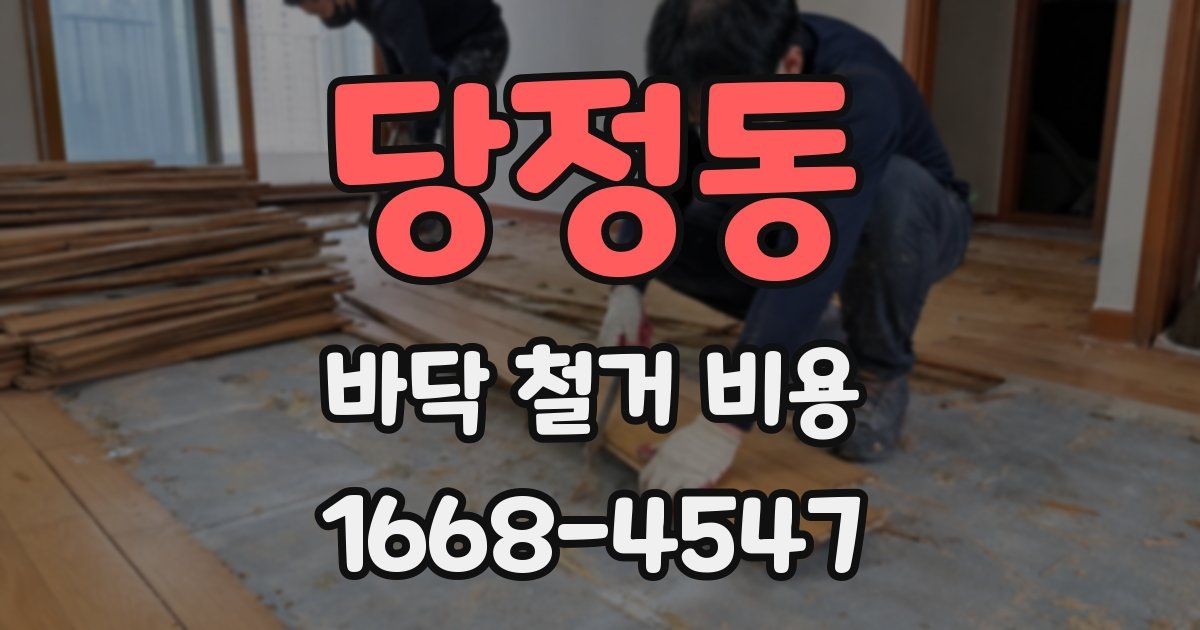 당정동 바닥 철거 비용