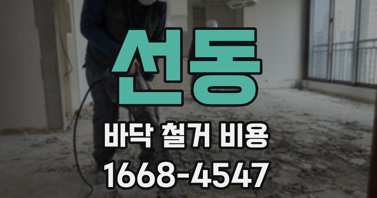 선동 바닥 철거 비용