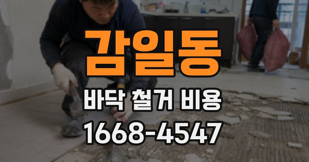 감일동 바닥 철거 비용