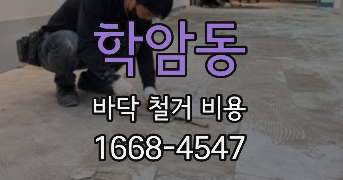 학암동 바닥 철거 비용