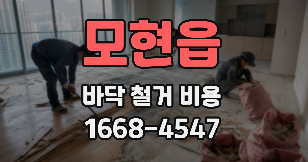모현읍 바닥 철거 비용