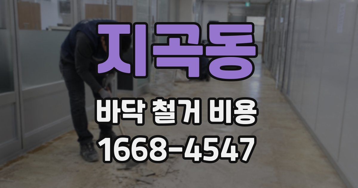 지곡동 바닥 철거 비용
