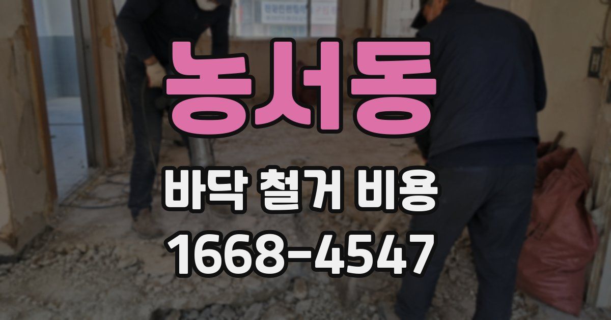 농서동 바닥 철거 비용