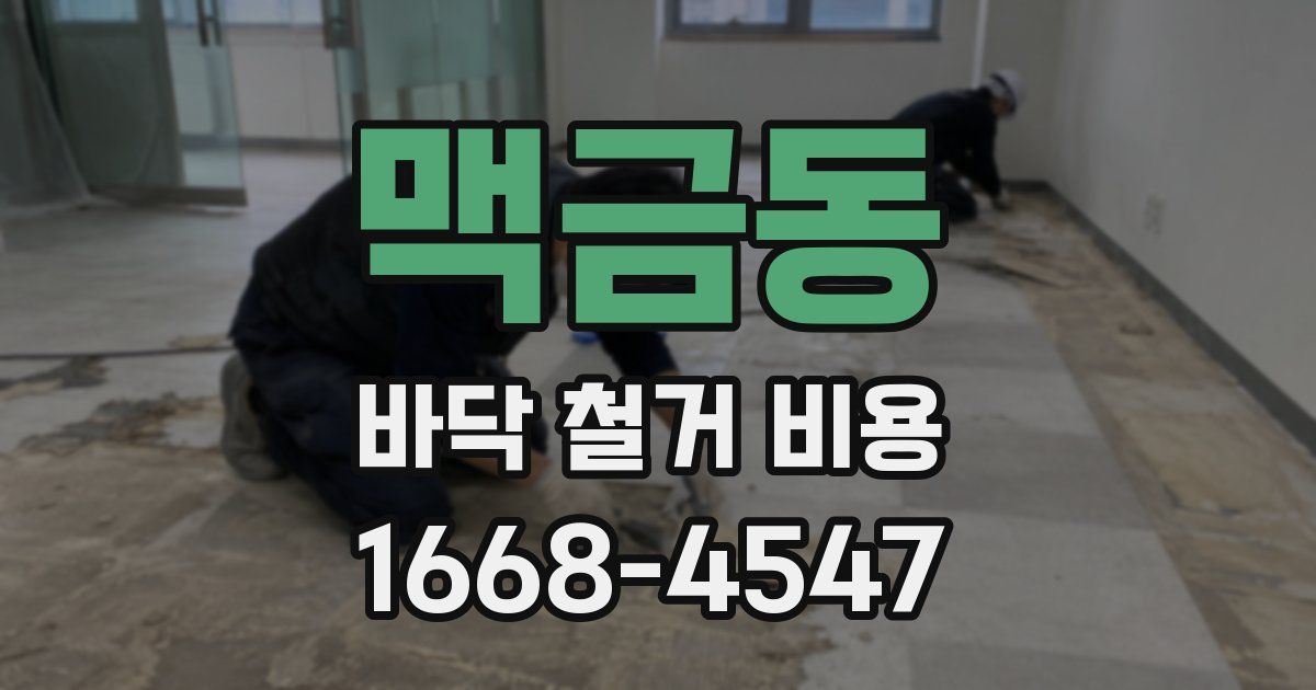 맥금동 바닥 철거 비용