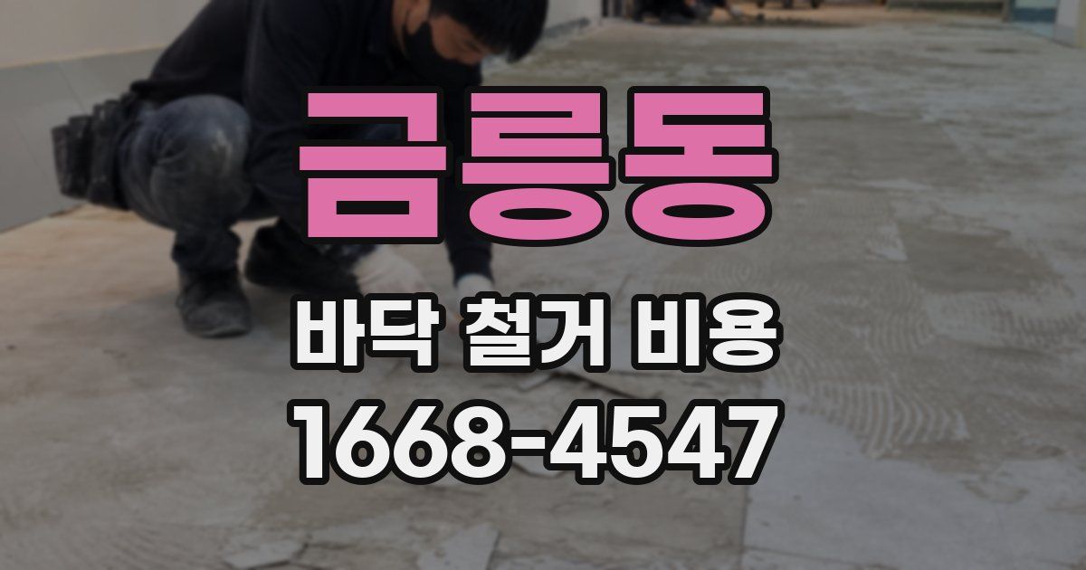 금릉동 바닥 철거 비용