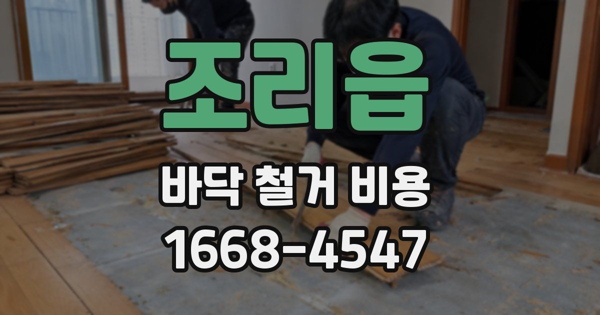조리읍 바닥 철거 비용