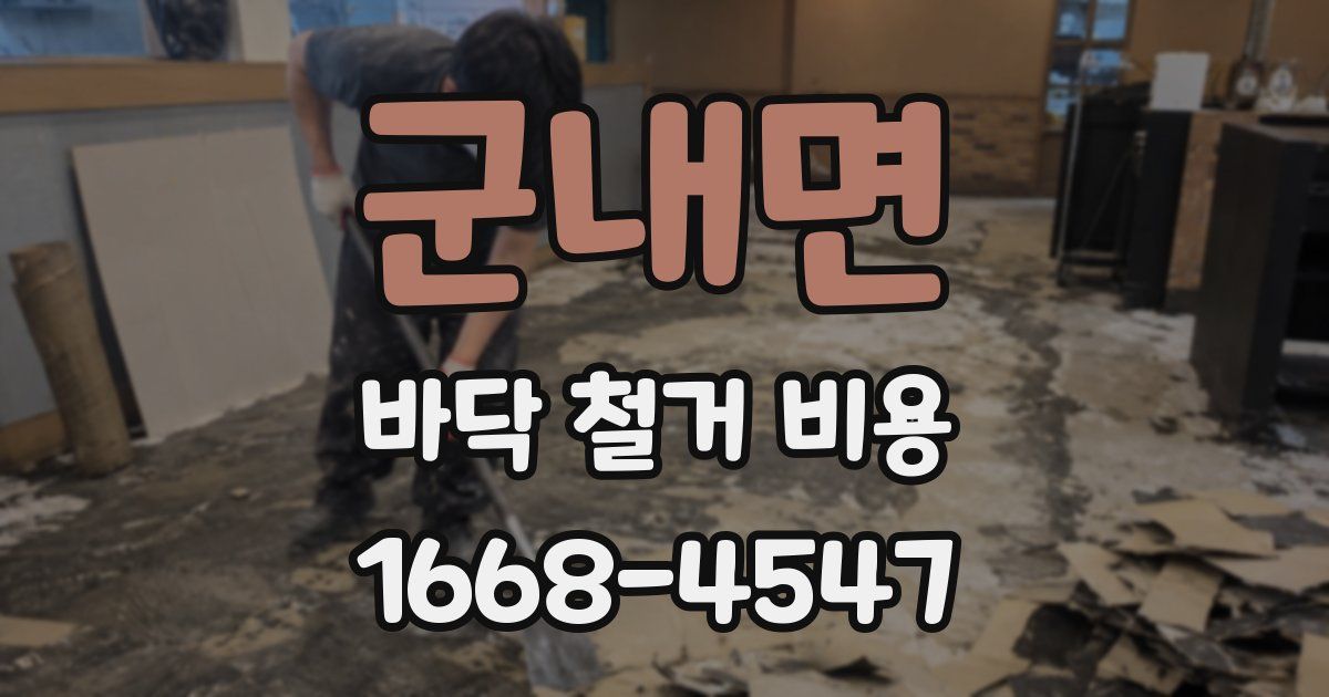 군내면 바닥 철거 비용
