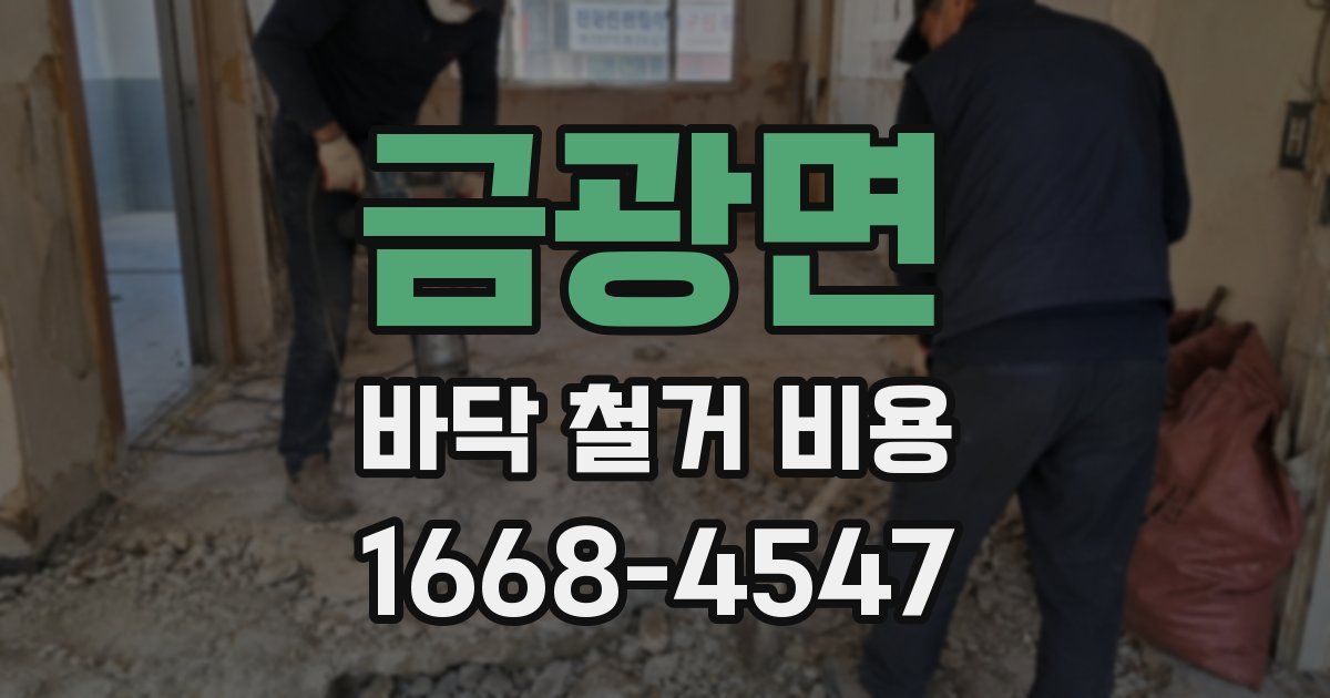 금광면 바닥 철거 비용