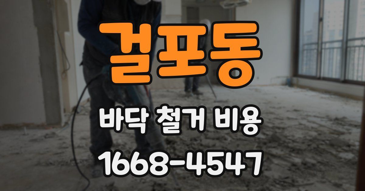 걸포동 바닥 철거 비용