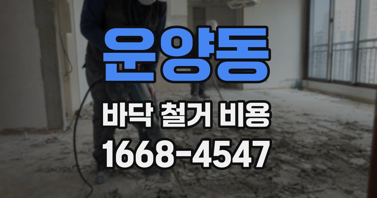 운양동 바닥 철거 비용