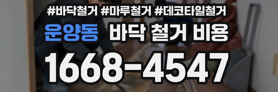 운양동 바닥 철거 비용