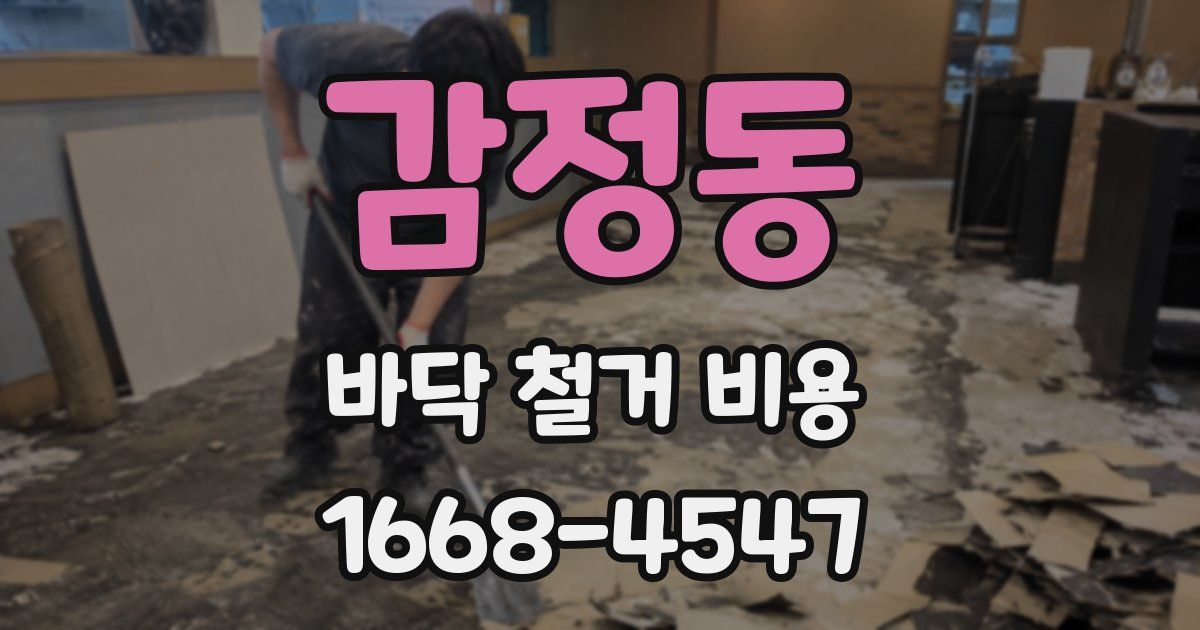 감정동 바닥 철거 비용