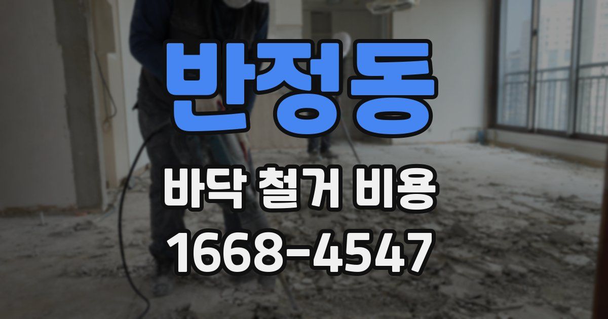 반정동 바닥 철거 비용