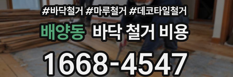 배양동 바닥 철거 비용