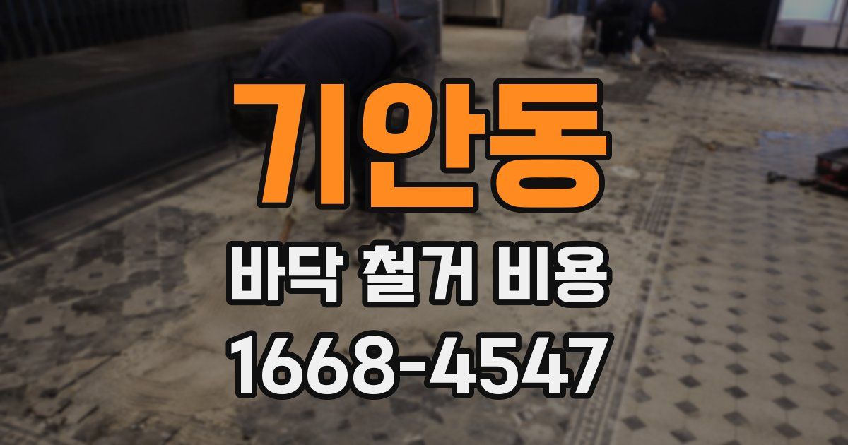 기안동 바닥 철거 비용