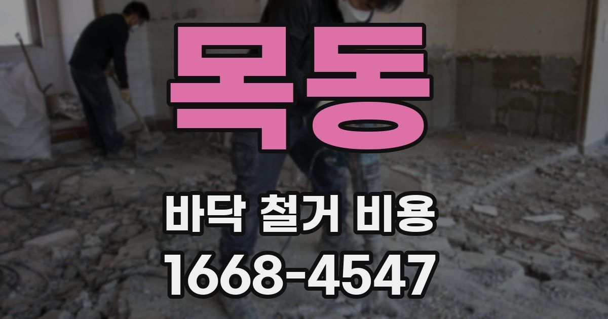 목동 바닥 철거 비용