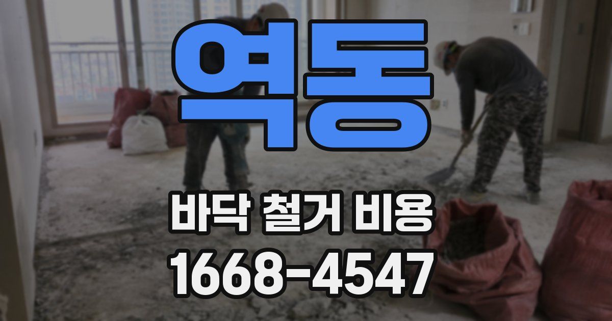 역동 바닥 철거 비용
