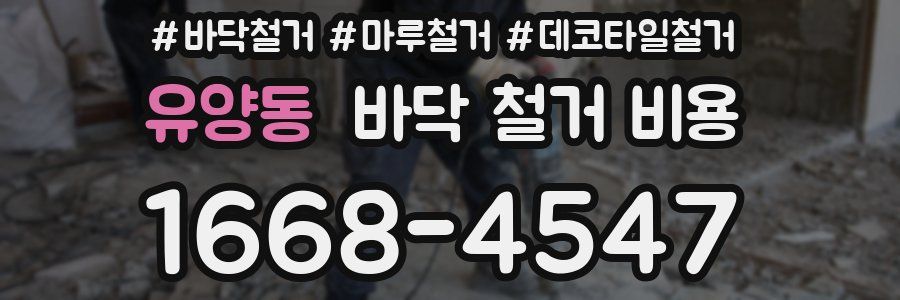 유양동 바닥 철거 비용