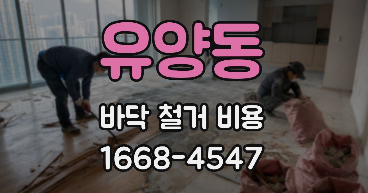 유양동 바닥 철거 비용