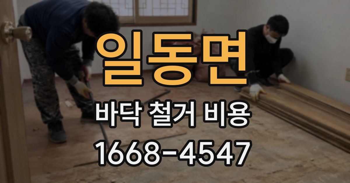 일동면 바닥 철거 비용