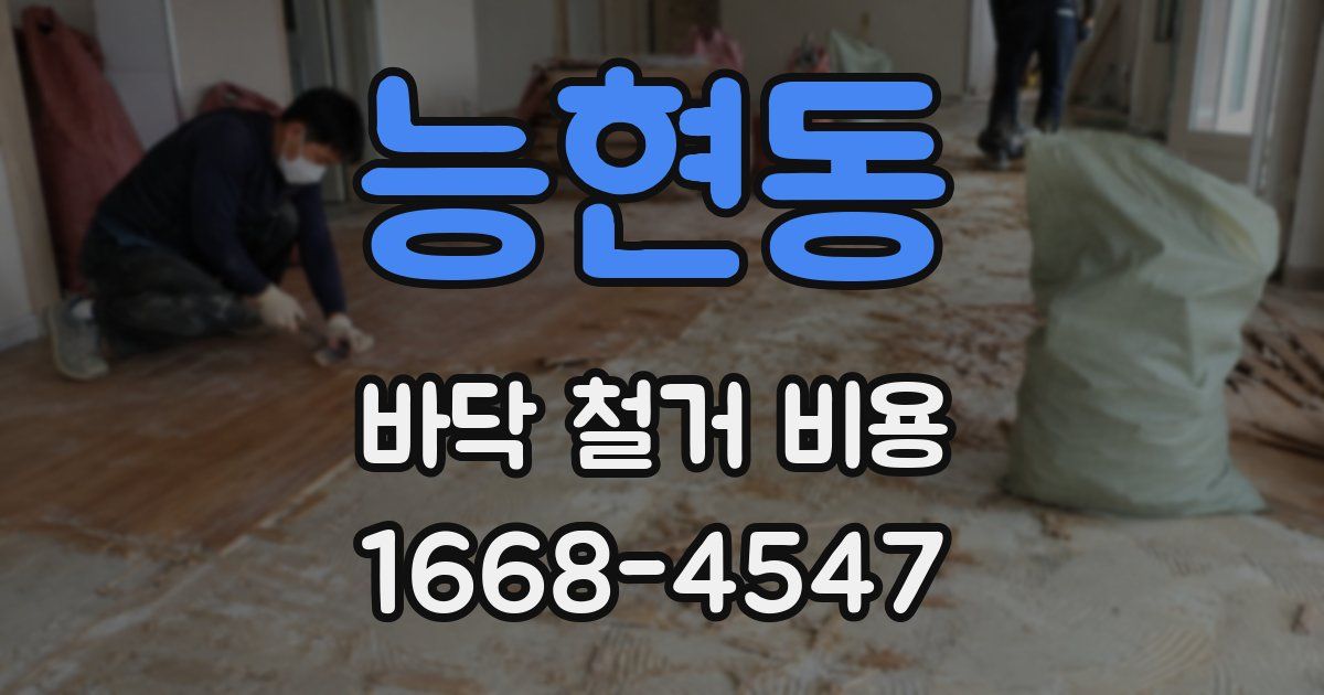 능현동 바닥 철거 비용