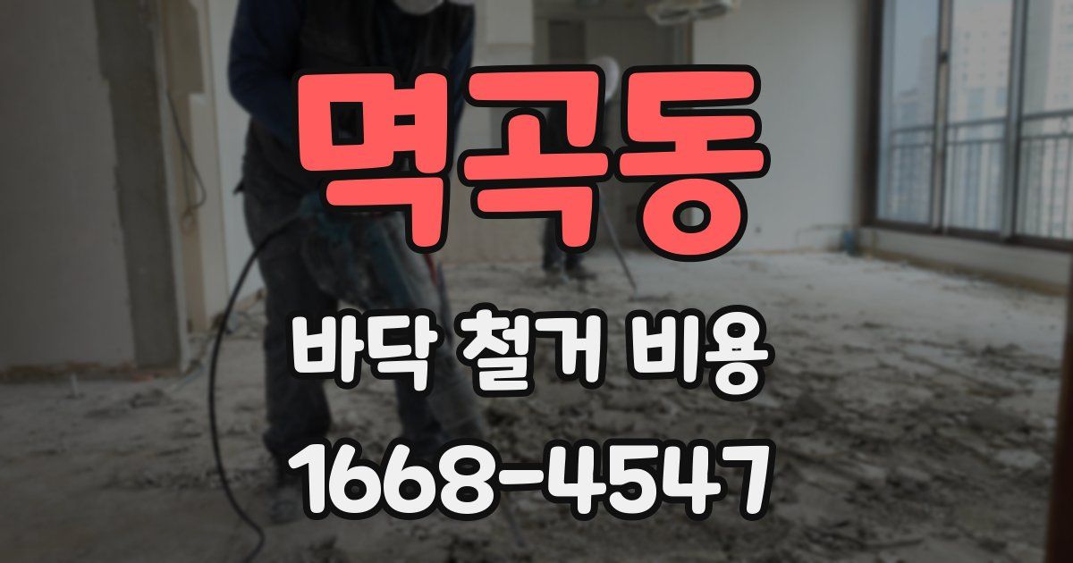 멱곡동 바닥 철거 비용