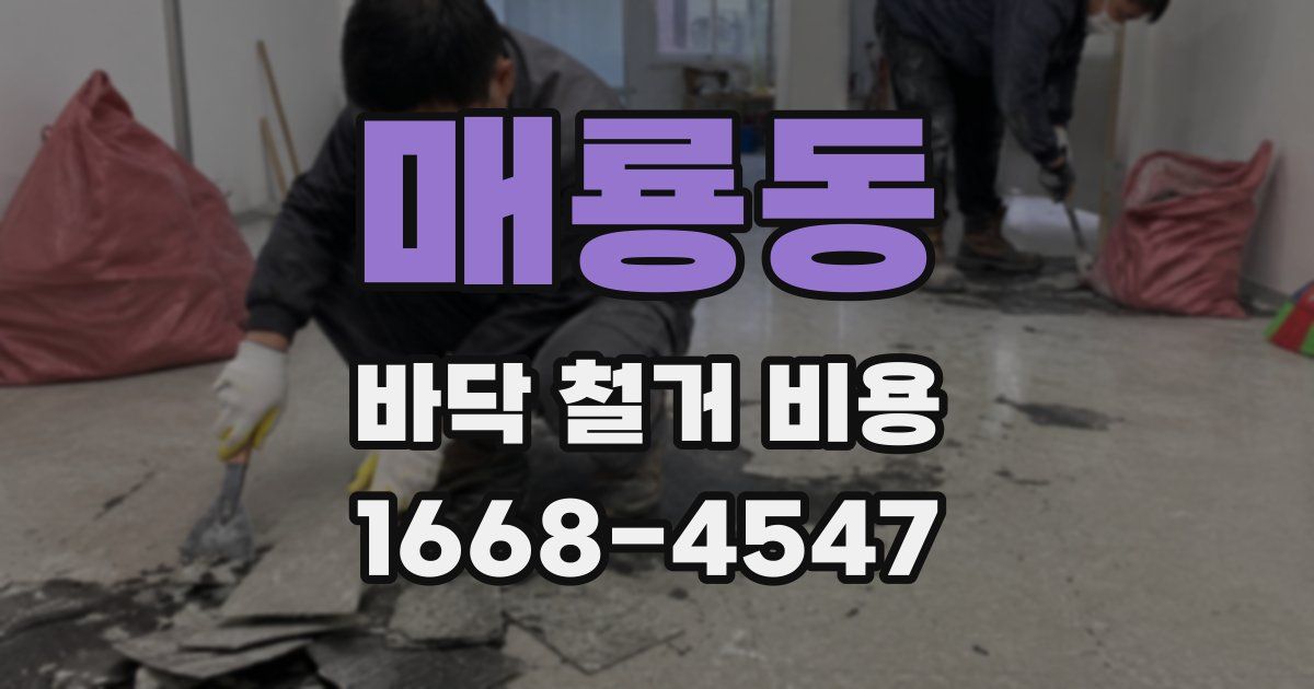 매룡동 바닥 철거 비용