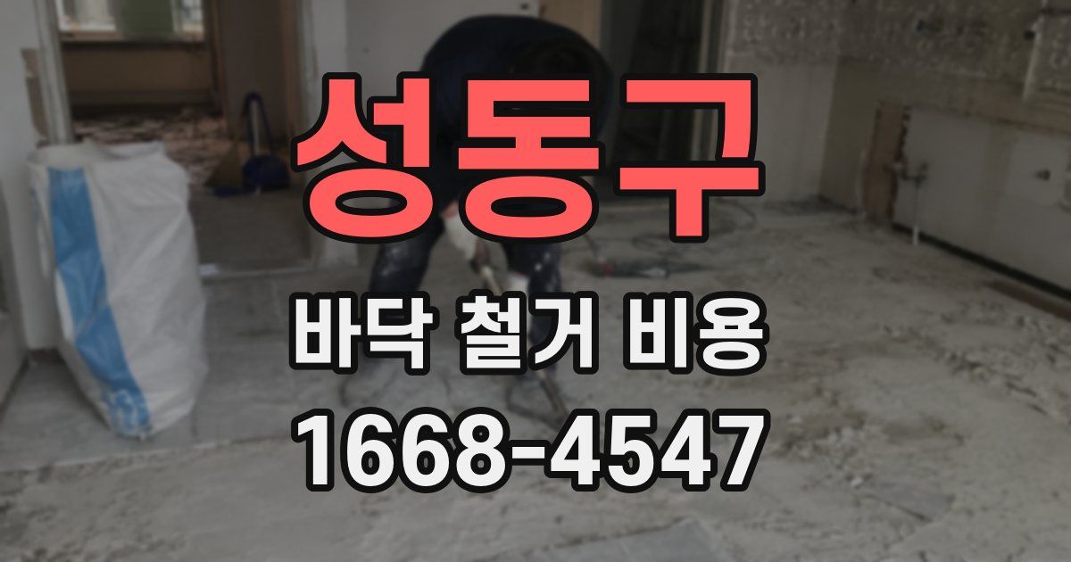 성동구 바닥 철거 비용