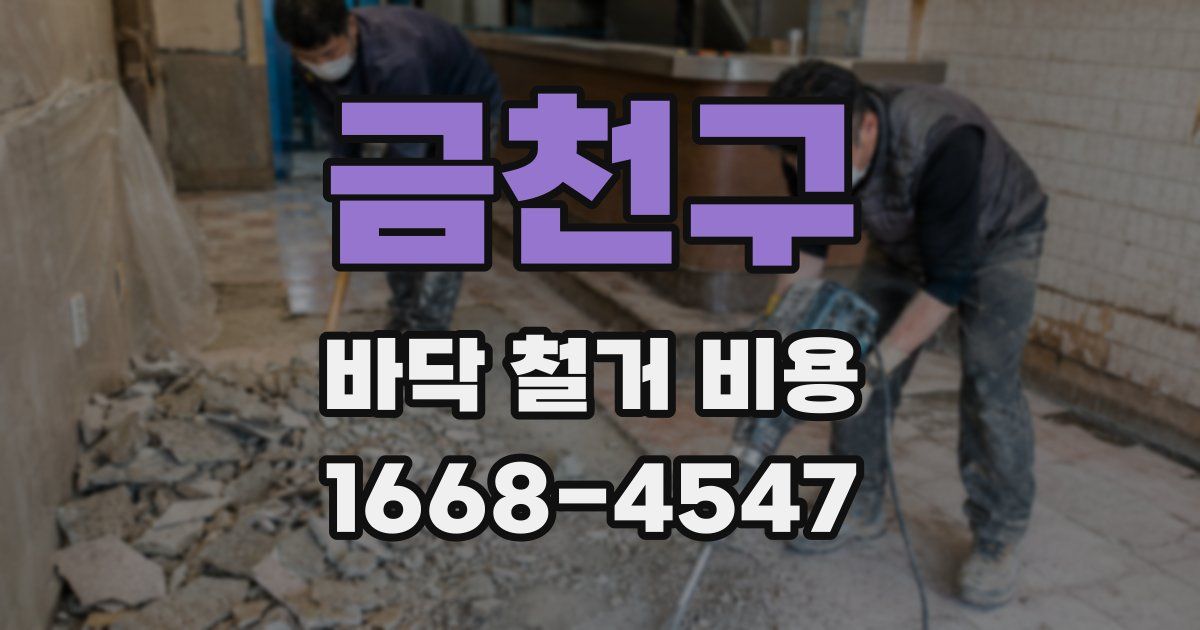 금천구 바닥 철거 비용