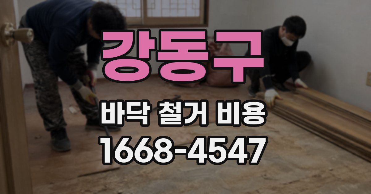 강동구 바닥 철거 비용