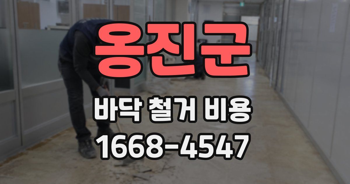 옹진군 바닥 철거 비용