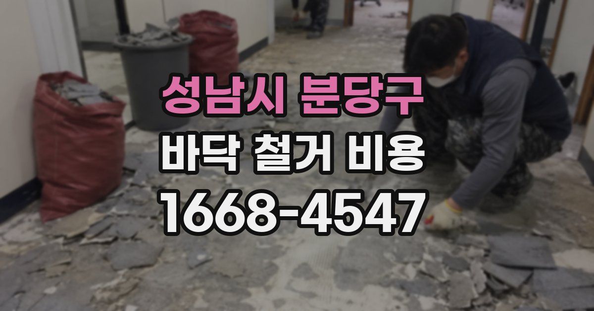 성남시 분당구 바닥 철거 비용