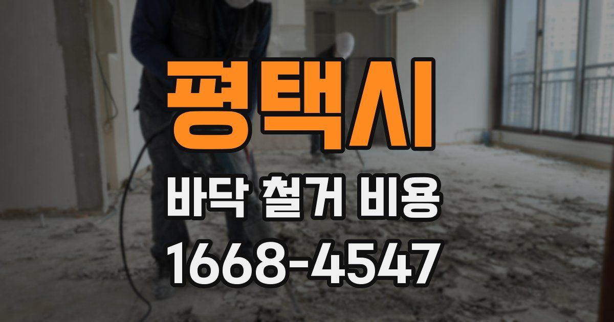 평택시 바닥 철거 비용