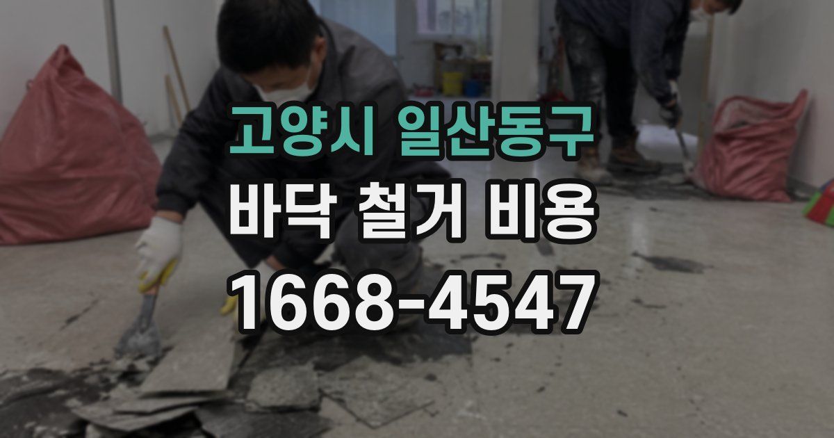고양시 일산동구 바닥 철거 비용